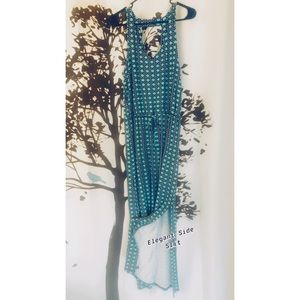 BANANA REPUBLIC Green Geometric Pattern Maxi Dress